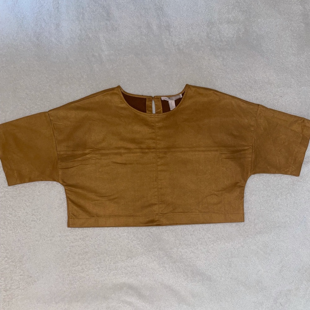 Forever 21 Brown Boxy Crop Top Tshirt